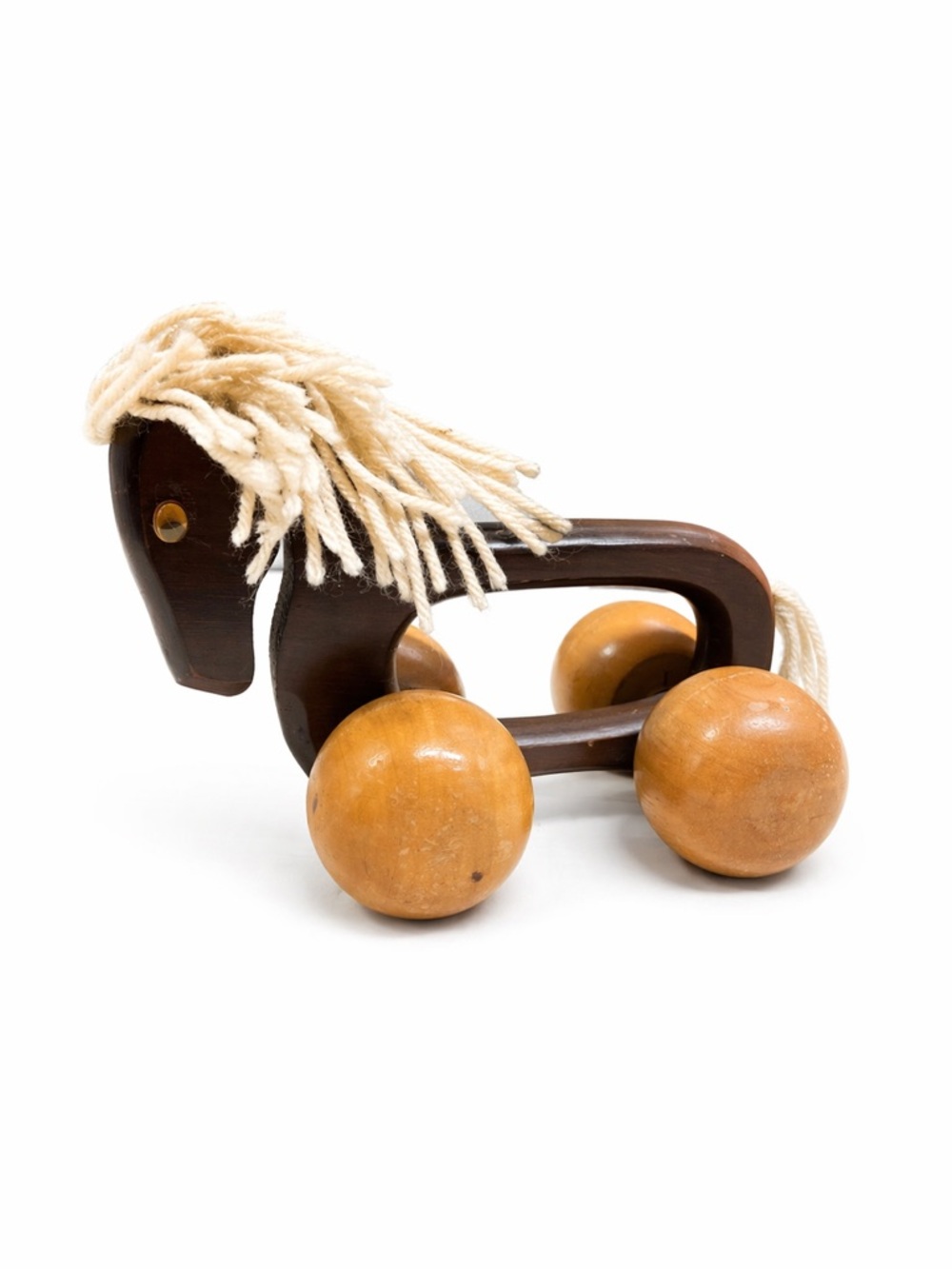 Vintage Toys CWI Horse & Whale on Wheels Wooden  roll on handheld Massager